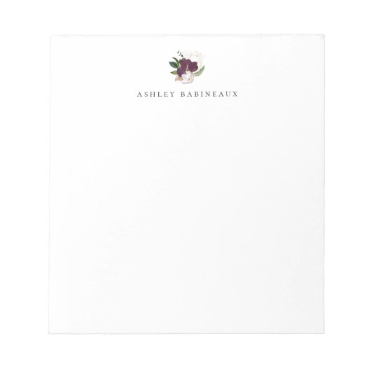 Modern Ivory Plum Floral Bouquet Notizblock (Vorderseite)