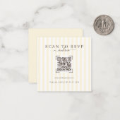 Modern Ivory QR Code Wedding Online RSVP Mitteilungskarte (Vorderseite/Rückseite Beispiel)