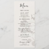 Modern Ivory Rose Wedding Flat Menu Menükarte (Vorderseite)