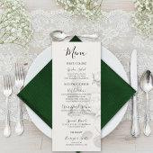 Modern Ivory Rose Wedding Flat Menu Menükarte