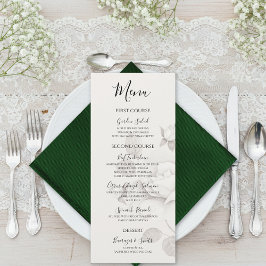 Modern Ivory Rose Wedding Flat Menu Menükarte