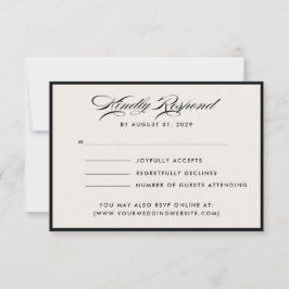 Modern Ivory Script RSVP Card Einladung