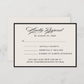 Modern Ivory Script RSVP Card Einladung (Vorne/Hinten)