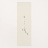 Modern Ivory Simple Minimalist Name Yogamatte (Vorderseite)
