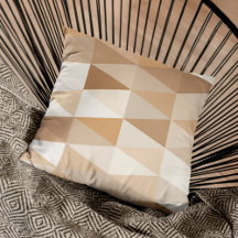 Modern Ivory Taupe Gray Tan Brown Triangle Muster