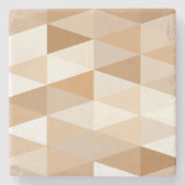 Modern Ivory Taupe Gray Tan Brown Triangle Muster Steinuntersetzer (Vorderseite)
