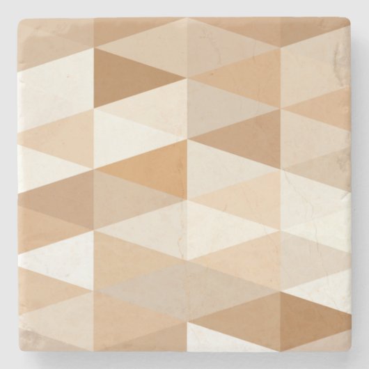 Modern Ivory Taupe Gray Tan Brown Triangle Muster Steinuntersetzer (Vorderseite)