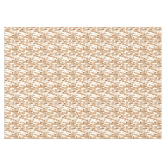 Modern Ivory Taupe Gray Tan Brown Triangle Muster Tischdecke (Vorderseite (Horizontal))