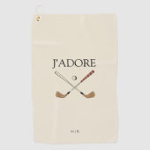Modern J'adore I Liebe Golf Creamy White Golfhandtuch (Vorderseite)