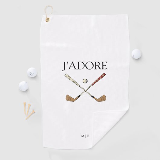 Modern J'adore I Liebe Golf Golfhandtuch (Insitu)