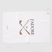 Modern J'adore I Liebe Golf Golfhandtuch (Horizontal)