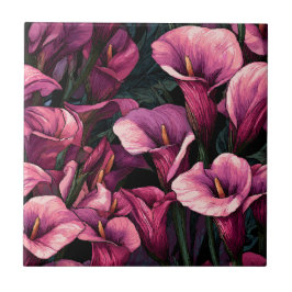 Modern Japanese Calle Lilies Tiles Fliese