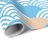 Modern Japanese Seigaiha Waves & Rising Sun Geschenkpapier (Rolleneckpunkt)