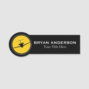 Modern Jet Airplane - Name für den Luftverkehr Namensschild