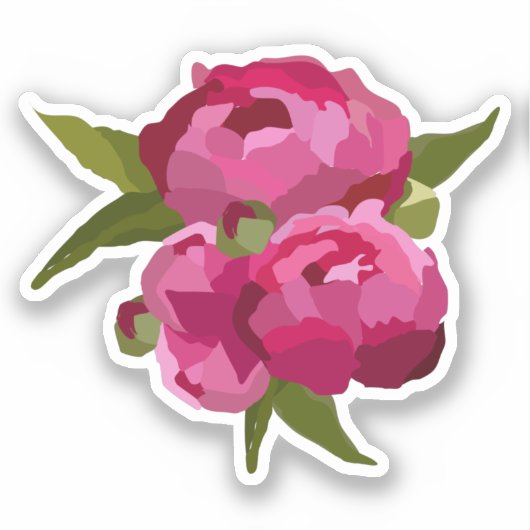 Modern Jewel Peony Sticker (Vorderseite)