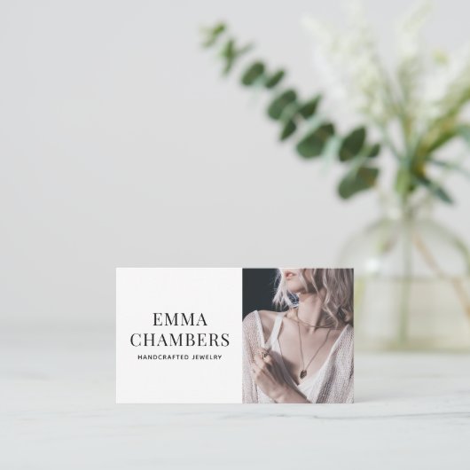 Modern Jewelier Designer Business Card Visitenkarte (Stehend Vorderseite)