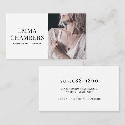 Modern Jewelier Designer Business Card Visitenkarte (Vorne/Hinten)