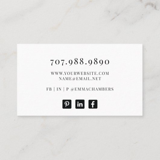 Modern Jewelier Designer Business Card Visitenkarte (Rückseite)