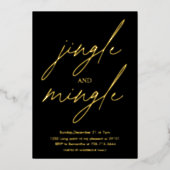 Modern Jingle and Mingle Gold Foil Christmas Party Folieneinladung (Vorderseite)
