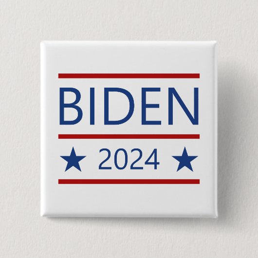 Modern Joe Biden 2024 mit Patriotic Red Lines Button (Vorderseite)