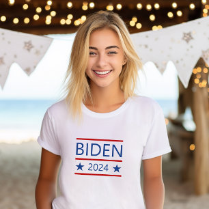 Modern Joe Biden 2024 mit Patriotic Red Lines T-Shirt