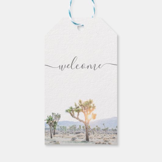 Modern Joshua Tree Welcome Boho Wedding Geschenkanhänger (Rückseite)
