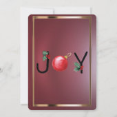 Modern Joy Corporate, Christmas Burgundy Red Einladung (Rückseite)