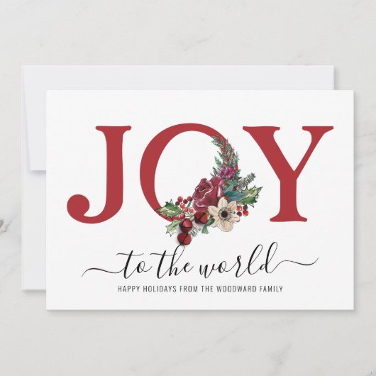 Modern Joy Floral Typography Red White Floral (Vorderseite)