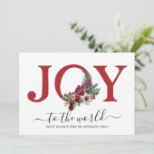 Modern Joy Floral Typography Red White Floral (Stehend Vorderseite)