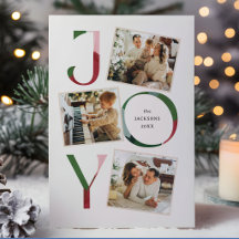 Modern Joy Typografy Christmas 3-Foto Snapshots