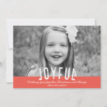 Modern Joyful Christmas Photo Card