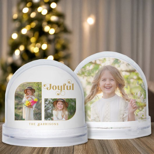 Modern Joyful Half Arch 2-Photo Snow Globe Schneekugeln