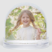 Modern Joyful Half Arch 2-Photo Snow Globe Schneekugeln (Rückseite)