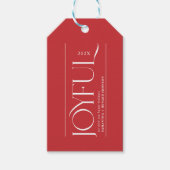 Modern Joyful Happy Holidays Frohe Weihnachten Geschenkanhänger (Vorderseite)