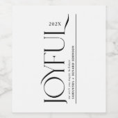 Modern Joyful Happy Holidays Frohe Weihnachten Weinetikett (Einzelnes Label)