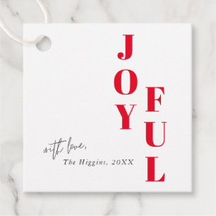 Modern Joyful Typ White Christmas Holiday Gift Geschenkanhänger