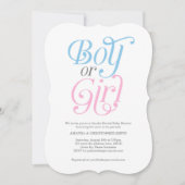 Modern, Junge oder Mädchen, Gender Reveal, Rosa un Einladung (Vorderseite)