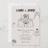 Modern Just Love Wedding Party-Minimalist Line Art Einladung (Rückseite)