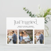 Modern just Married 4 Foto Empfang Einladung (Stehend Vorderseite)