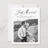 Modern Just Married Calligraphy Wedding Elopement (Vorderseite)