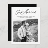 Modern Just Married Calligraphy Wedding Elopement (Vorne/Hinten)