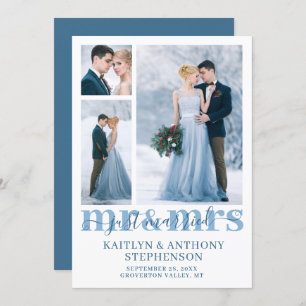 Modern Just Married Mr. Custom Color Wedding Ankündigung
