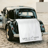 Modern Just Married Wedding Fabric Car Banner Sign Wandteppich