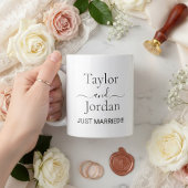 Modern "Just Married" Wedding Minimalist  Jumbo-Tasse