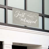 Modern Just Married Wedeption Boho Auto Banner (Äußeres Gebäude)