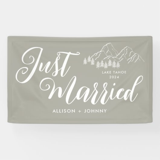 Modern Just Married Wedeption Boho Auto Banner (Horizontal)