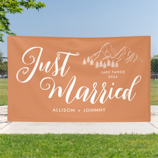 Modern Just Married Wedeption Boho Auto Banner (Außenbereich)