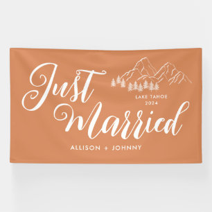 Modern Just Married Wedeption Boho Auto Banner