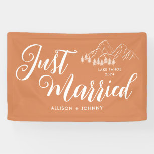 Modern Just Married Wedeption Boho Auto Banner