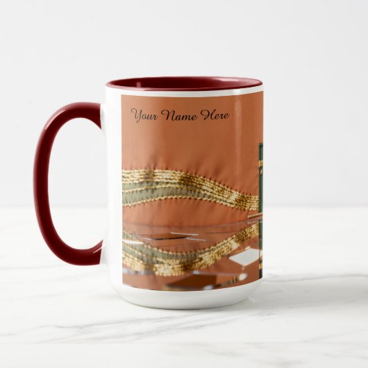 Modern Kaabah Motif | Minimalist Luxury Gold Tasse (Links)
